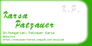 karsa patzauer business card